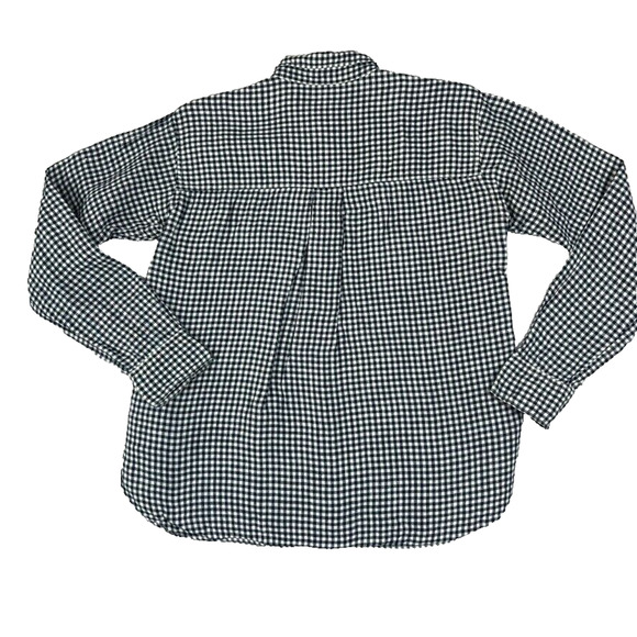 Uniqlo Shirt Womens Medium Blue White 100% Linen Button Down Long Sleeve - Picture 2 of 7